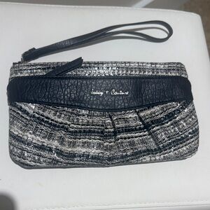 Juicy Couture Black and Silver Wristlet Clutch. New Without Tags.
